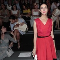 Espido Freire en el front row de Devota & Lomba en Madrid Fashion Week primavera/verano 2019
