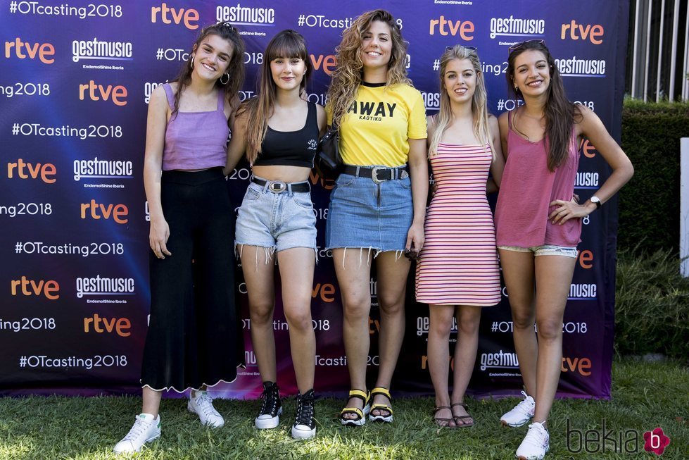 Aitana, Amaia, Miriam, Ana Guerra y Nerea en el cásting de 'OT 2018' en Madrid