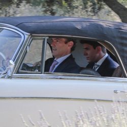 Diego Matamoros llegando a su boda con Estela Grande