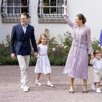 Los Reyes de Suecia, la Princesa Victoria, el Príncipe Daniel y sus hijos en la celebración del 41 cumpleaños de la heredera