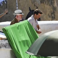 Pedro Almodóvar, Penélope Cruz y Raúl Arévalo durante el rodaje de 'Dolor y Gloria'