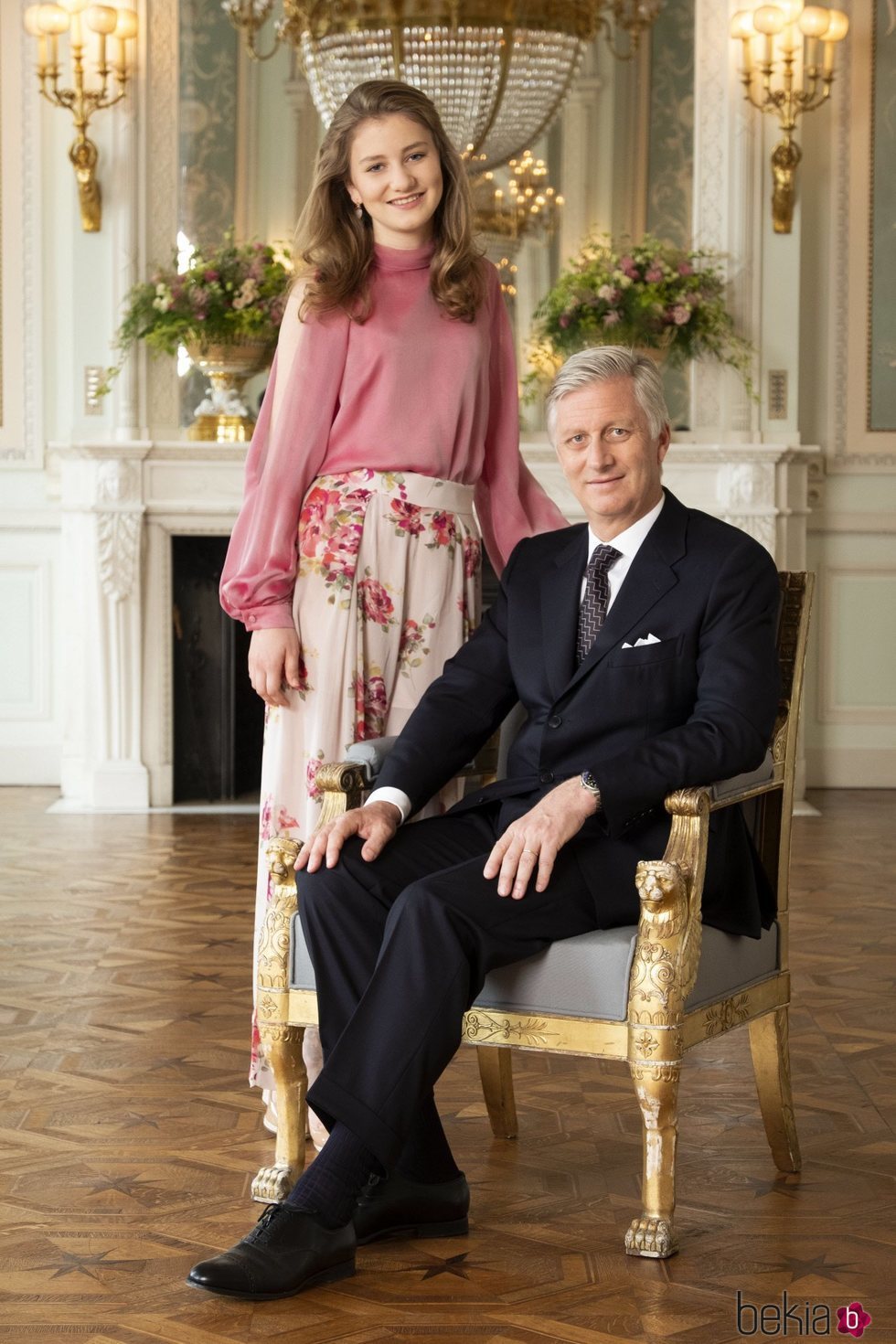 El Rey Felipe de Bélgica y su hija, la Princesa Isabel celebran  el quinto aniversario de reinado