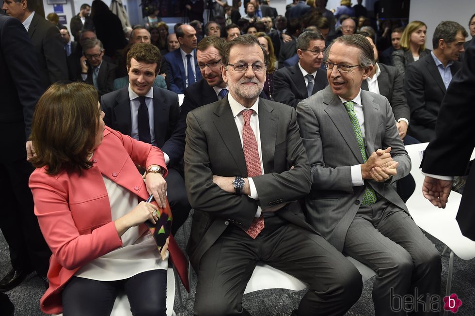 Pablo Casado en un acto del PP junto a Rajoy
