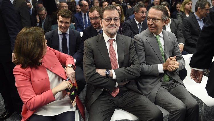 Pablo Casado en un acto del PP junto a Rajoy