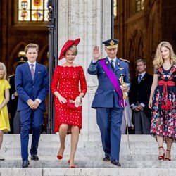 Los Reyes de Bélgica y sus hijos en la celebración del Día Nacional