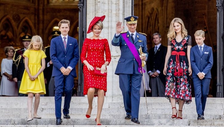 Los Reyes de Bélgica y sus hijos en la celebración del Día Nacional