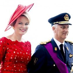 Felipe y Matilde de Bélgica muy sonrientes en la celebración del Día Nacional