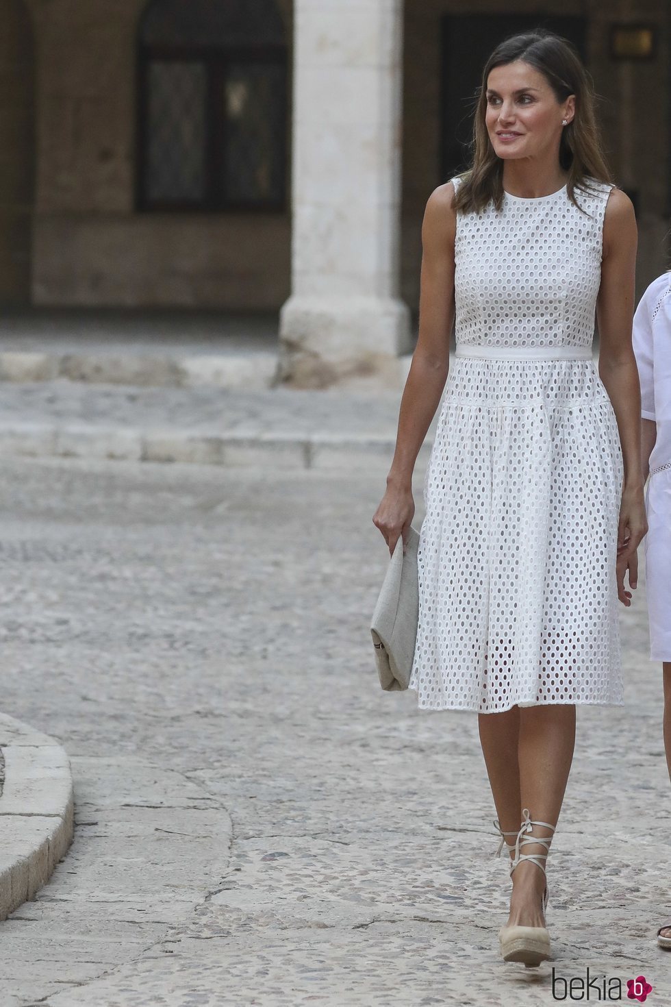 La Reina Letizia en el Palacio de La Almudaina en su posado de verano 2018 en Mallorca