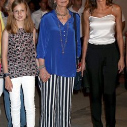 La Reina Letizia, la Princesa Leonor y la Reina Sofía en el concierto de Ara Malikian en Mallorca