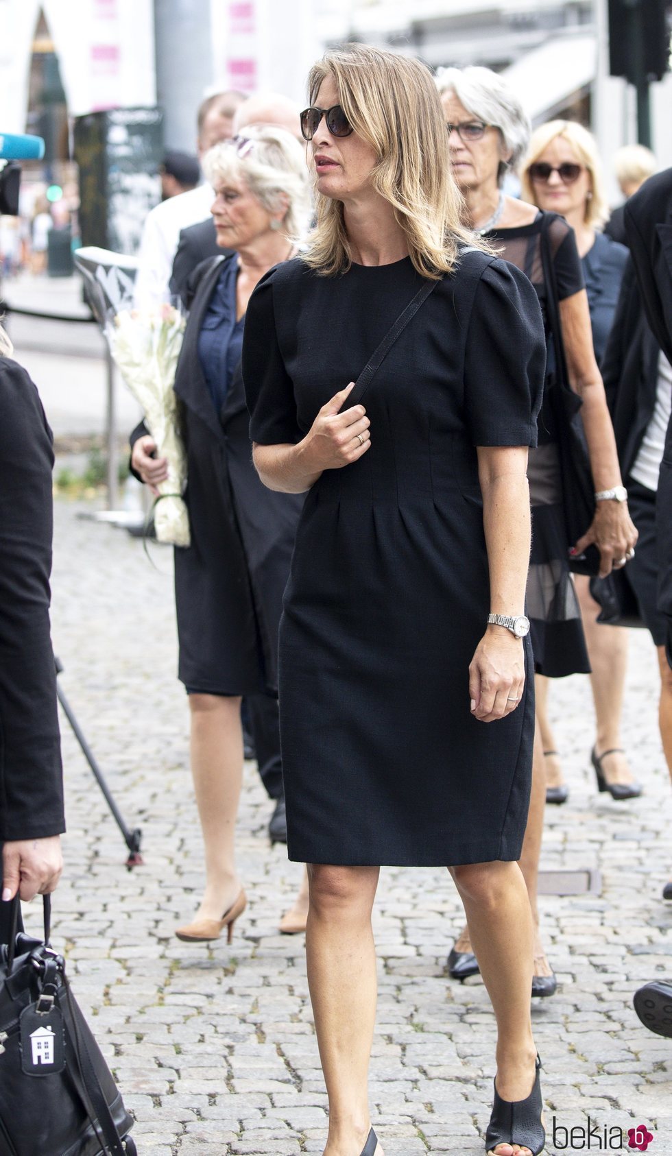Eva Sannum en el funeral de Thorvald Stoltenberg