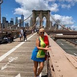 Belén Esteban posa en el Puente de Brooklyn durante sus vacaciones en Nueva York