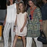 La Reina Sofía, la Princesa Leonor y la Reina Letizia en la cena por el final de la Copa del Rey de Vela 2018