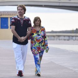 María Teresa Campos y Bigote Arrocet en Málaga de vacaciones