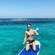 Helen Lindes haciendo paddle surf en Formentera