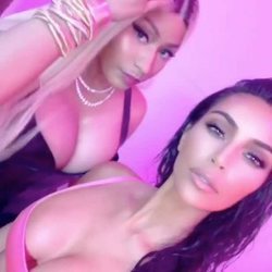 Kim Kardashian y Nicki Minaj en la fiesta del 21 cumpleaños de Kylie Jenner