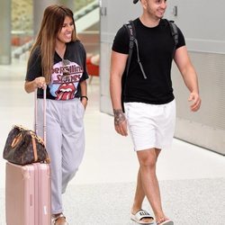 Chabelita Pantoja y Omar Montes a su llegada a Miami