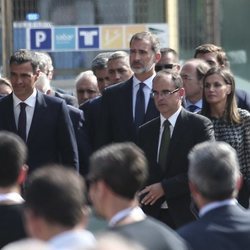Los Reyes Felipe y Letizia y Pedro Sánchez en los actos por el primer aniversario de los atentados de Barcelona y Cambrils