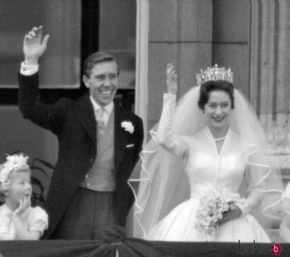 La Princesa Margarita y Anthony Armstrong-Jones el día de su boda