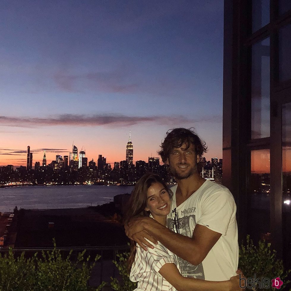 Feliciano López y Sandra Gago disfrutando de una puesta de sol en Nueva York