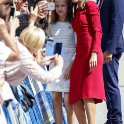 La Reina Letizia y la Princesa Leonor se hacen un selfie en Covadonga