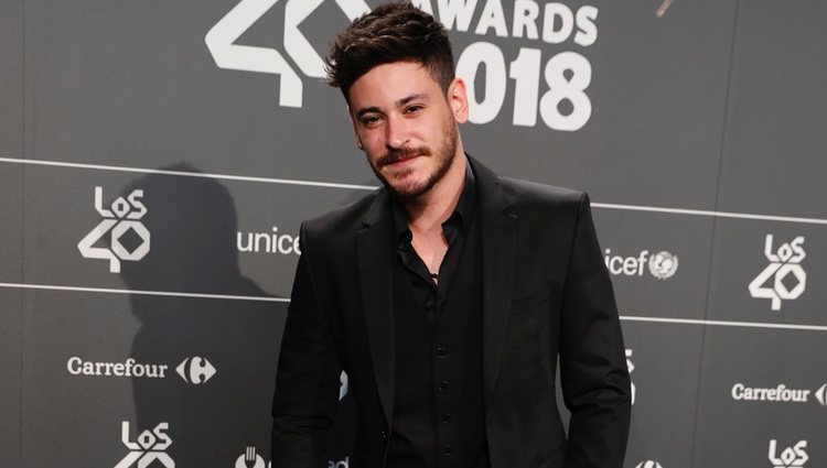 Cepeda en la cena de nominados de Los40 Music Awards 2018