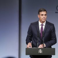 Pedro Sánchez celebrando sus 100 días en el Gobierno
