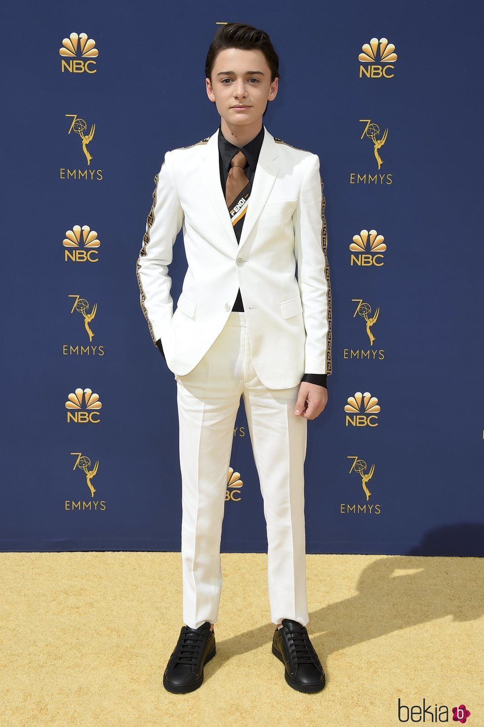 Noah Schnapp en la alfombra roja de los Premios Emmy 2018