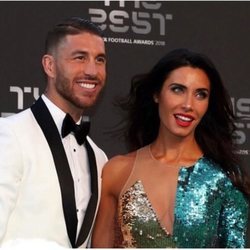 Sergio Ramos y Pilar Rubio, muy sonrientes en la gala de los premios The Best FIFA 2018
