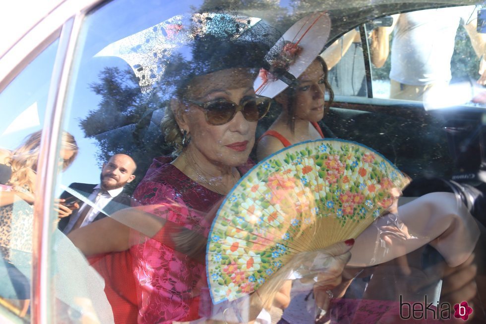 Rosa Benito llegando a la boda de José Ortega Cano y Ana María Aldón
