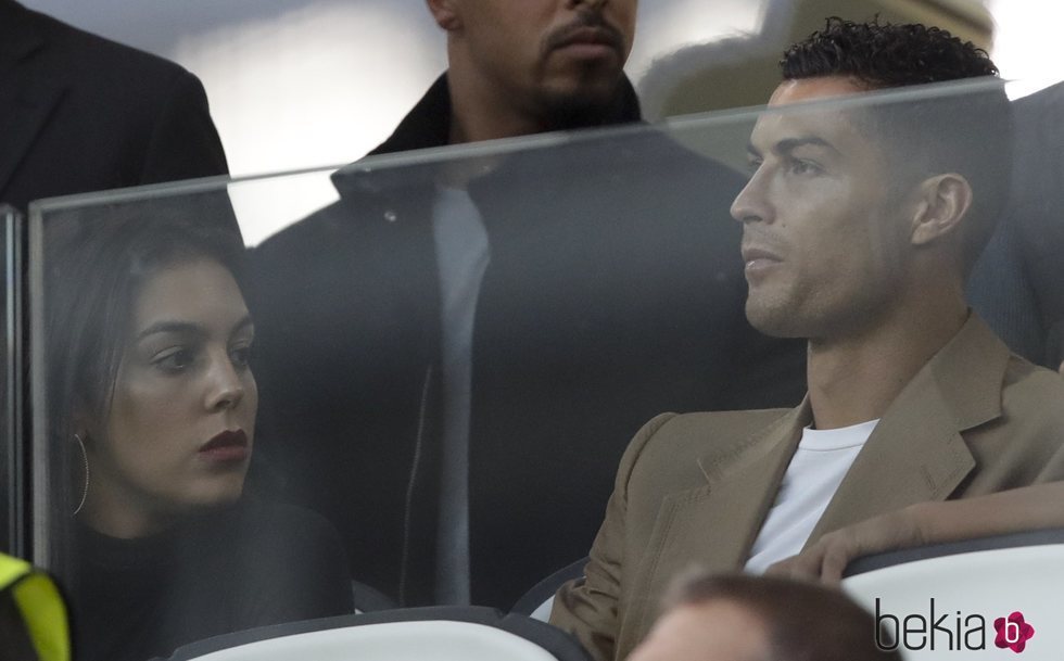Georgina Rodríguez y Cristiano Ronaldo en un partido de la Juventus
