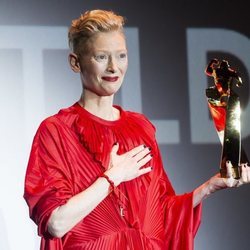 Tilda Swinton, emocionada en el Festival de Sitges 2018