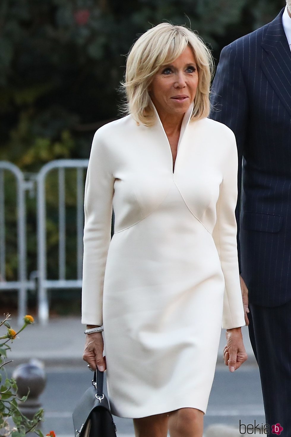 Brigitte Macron durante la visita a París de los Reyes Felipe y Letizia