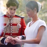Los Duques de Huéscar se intercambian los anillos en su boda