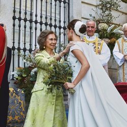 La Reina Sofía felicita a Sofía Palazuelo tras su boda con Fernando Fitz-James Stuart