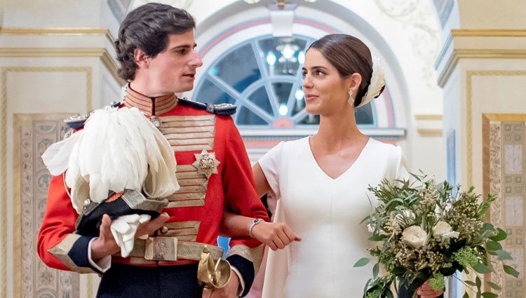 Fernando Fitz-James Stuart y Sofía Palazuelo el día de su boda