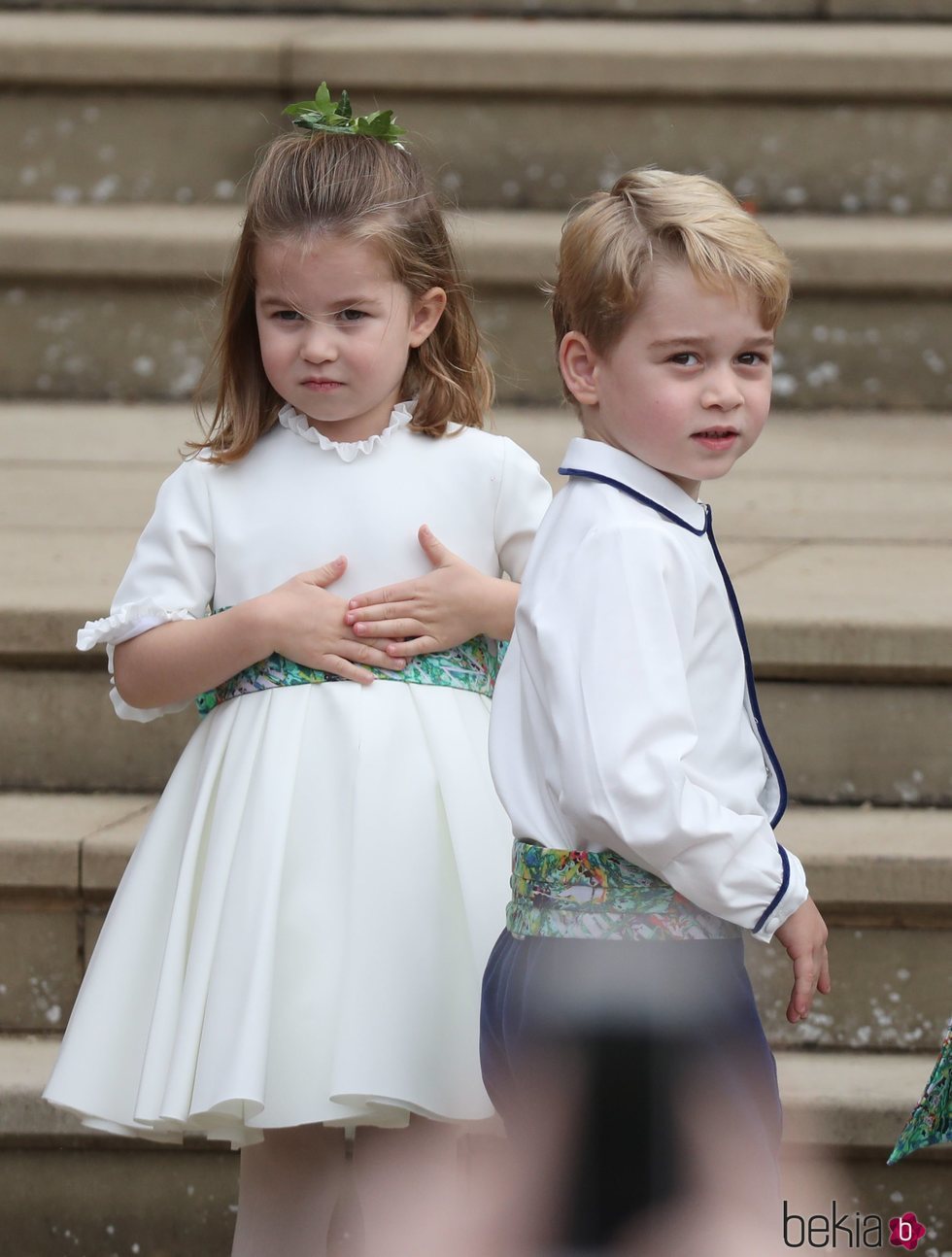 El Príncipe Jorge y la Princesa Carlota en la boda de Eugenia de York y Jack Brooksbank