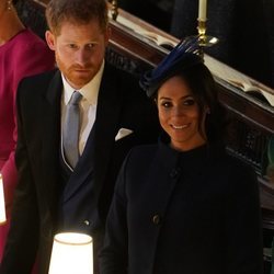 El Príncipe Harry y Meghan Markle, felices en la boda de Eugenia de York y Jack Brooksbank