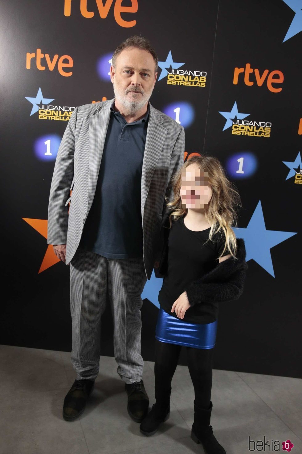 Pablo Carbonell y su hija Mafalda en la presentación de 'Jugando con las estrellas'