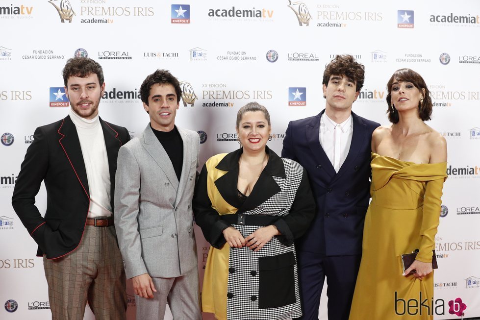Álex de Lucas, Javier Ambrossi, Mariona Teres, Javier Calvo y Belén Cuesta en los Premios Iris 2018