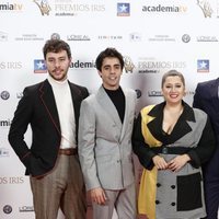 Álex de Lucas, Javier Ambrossi, Mariona Teres, Javier Calvo y Belén Cuesta en los Premios Iris 2018