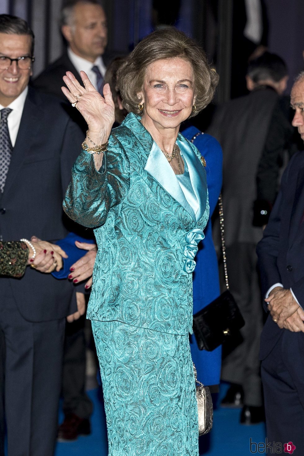 La Reina Sofía a su llegada a la entrega de unos premios de pintura en el Teatro Real