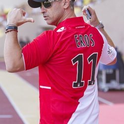 Eros Ramazzotti durante un partido del Mónaco