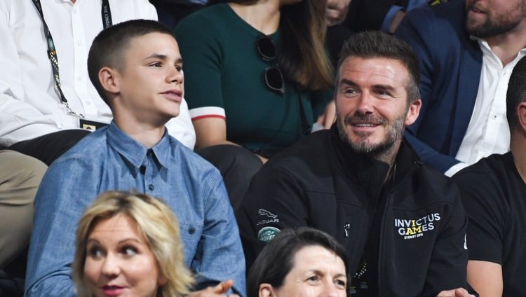 David Beckham con su hijo Romeo Beckham en los Juegos Invictus 2018