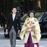 La Princesa Ayako de Japón y Kei Moriya el día de su boda