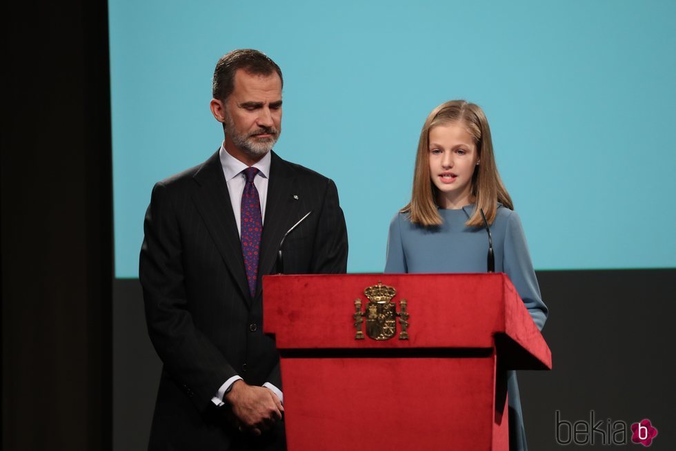 La Princesa Leonor en su primera intervención pública en el día de su 13 cumpleaños