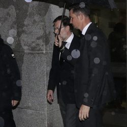 Mariano Rajoy en el funeral de su padre