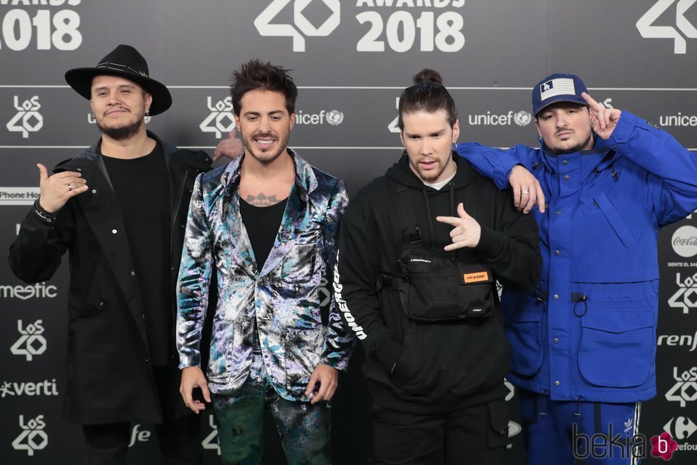 El grupo Piso 21 en Los 40 Music Awards 2018