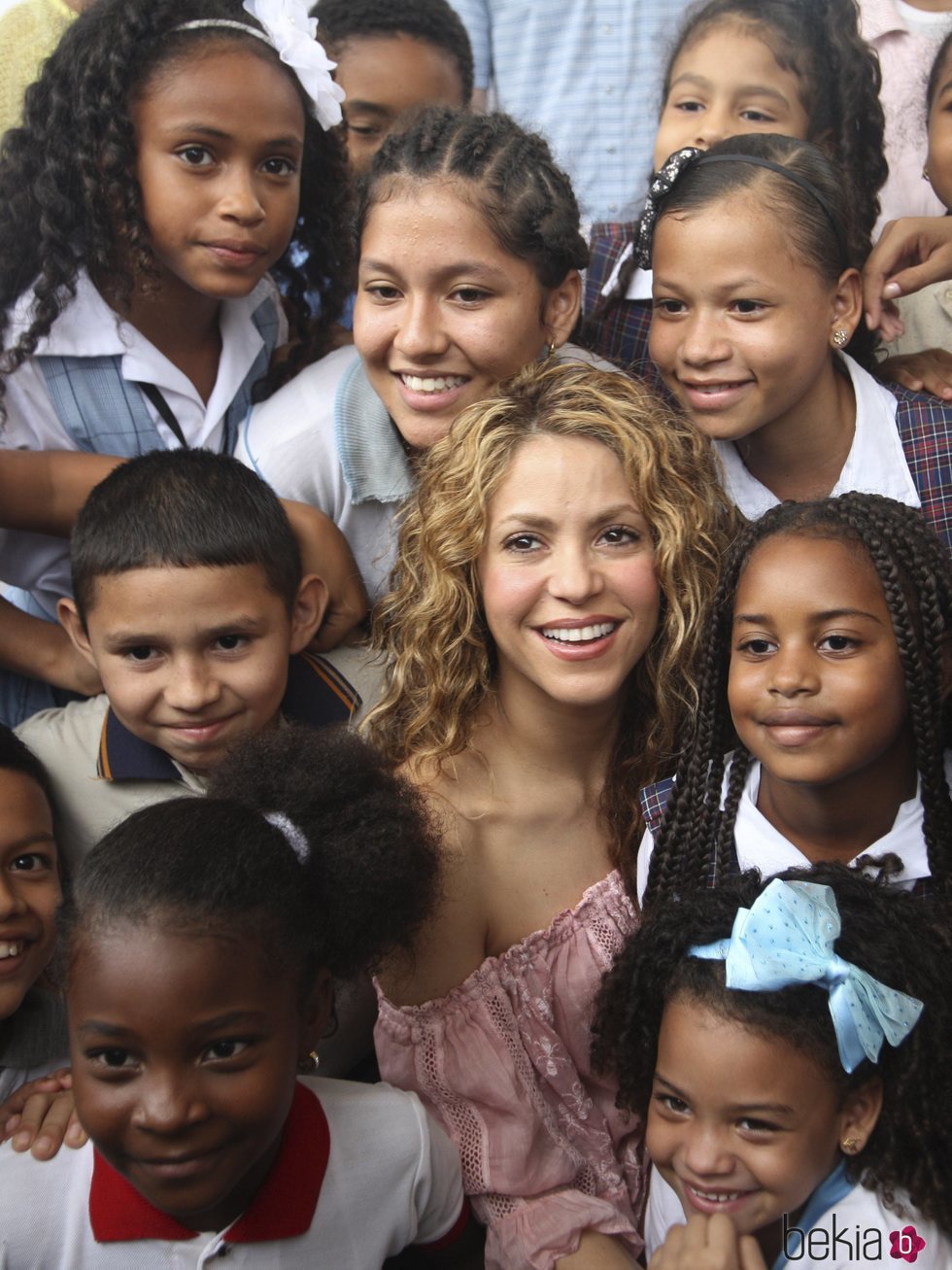 Shakira en Barranquilla durante la presentación de dos proyectos educativos