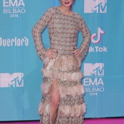 Nadia de Santiago en la alfombra de los MTV EMAs 2018 de Bilbao
