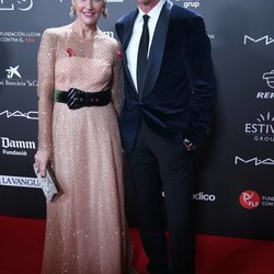 Fiona Ferrer y Marc Vanderloo en la gala 'People in red' 2018